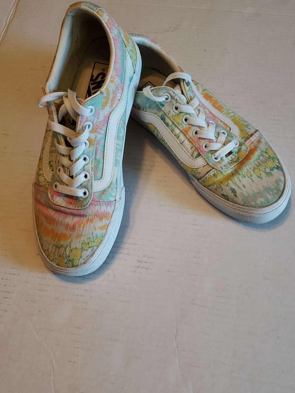 Vans Pastel Tie-Dye Low-Top Sneakers - Pink, Yellow, Green, Orange